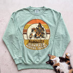 Personalized Haunted House Tours Cat Sweatshirt - Light Green