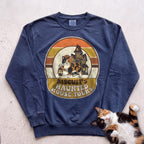 Personalized Haunted House Tours Cat Sweatshirt - True Navy