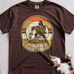 Personalized Haunted House Tours Cat T-Shirt - Espresso