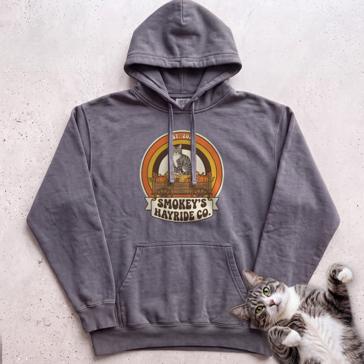 Personalized Hayride Co. Cat Hoodie - Pepper