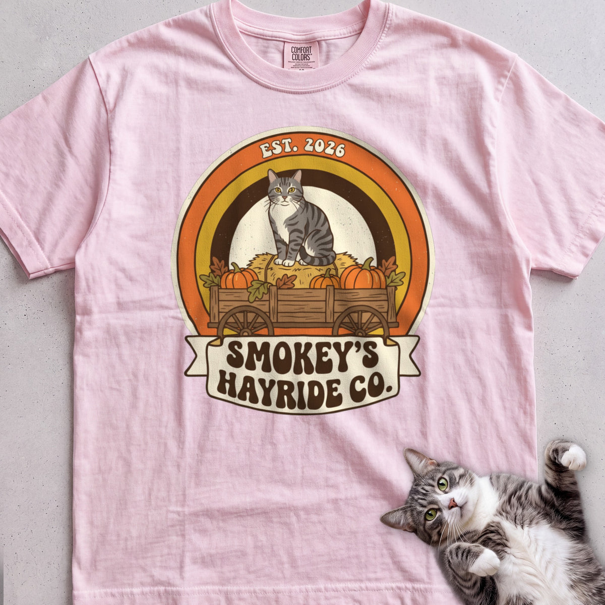 Personalized Hayride Co. Cat T-Shirt - Blossom