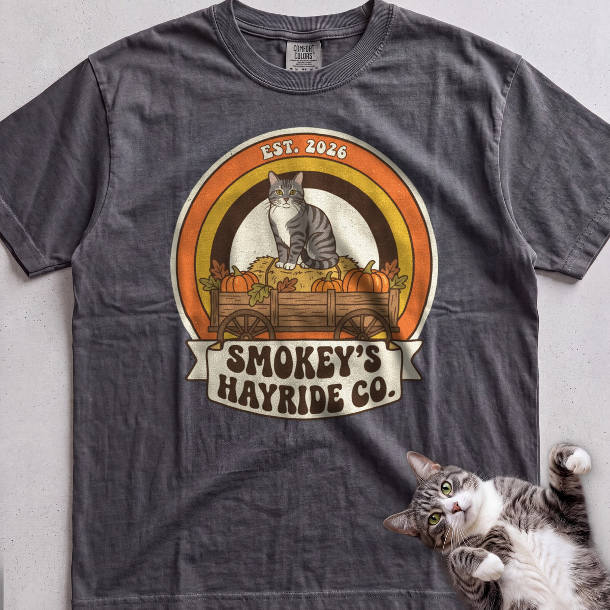 Personalized Hayride Co. Cat T-Shirt - Pepper