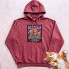 Personalized Holiday World Tour Cat Hoodie - Crimson