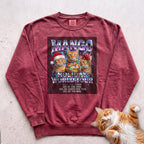 Personalized Holiday World Tour Cat Sweatshirt - Crimson