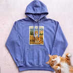 Personalized In the Wheatfield Cat Hoodie - Flo Blue