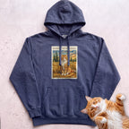 Personalized In the Wheatfield Cat Hoodie - True Navy