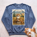 Personalized In the Wheatfield Cat Sweatshirt - Blue Jean