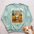 Personalized In the Wheatfield Cat Sweatshirt - Light Green