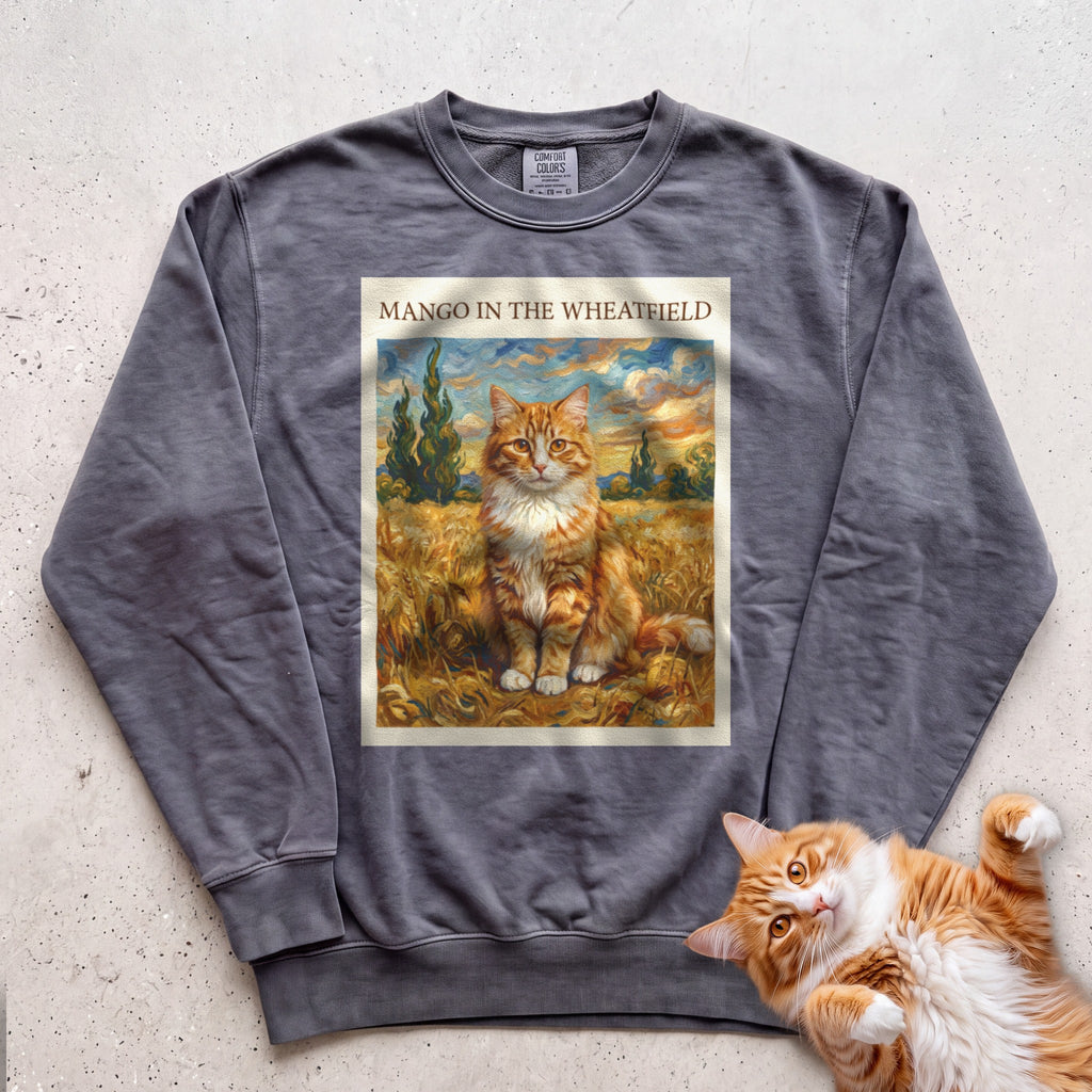 Personalized In the Wheatfield Cat Sweatshirt - Pepper