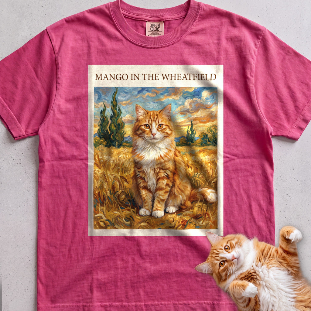 Personalized In the Wheatfield Cat T-Shirt - Crunchberry