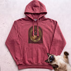 Personalized Is Watching Haunted Portrait Cat Hoodie - Crimson