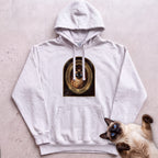 Personalized Is Watching Haunted Portrait Cat Hoodie - White