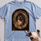Personalized Is Watching Haunted Portrait Cat T-Shirt - Chambray