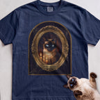 Personalized Is Watching Haunted Portrait Cat T-Shirt - True Navy