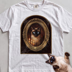 Personalized Is Watching Haunted Portrait Cat T-Shirt - White