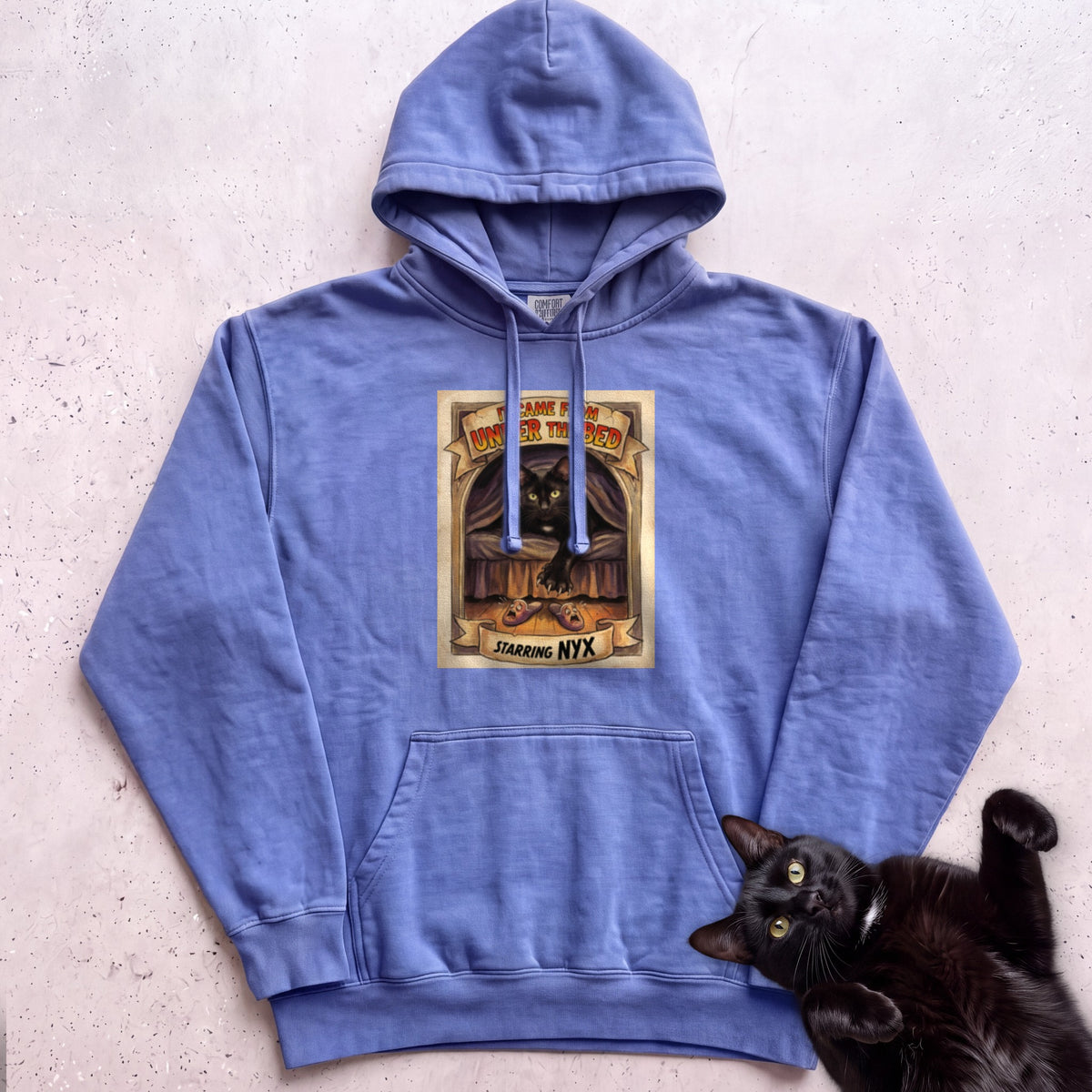Personalized It Came From Under the Bed Cat Hoodie - Flo Blue