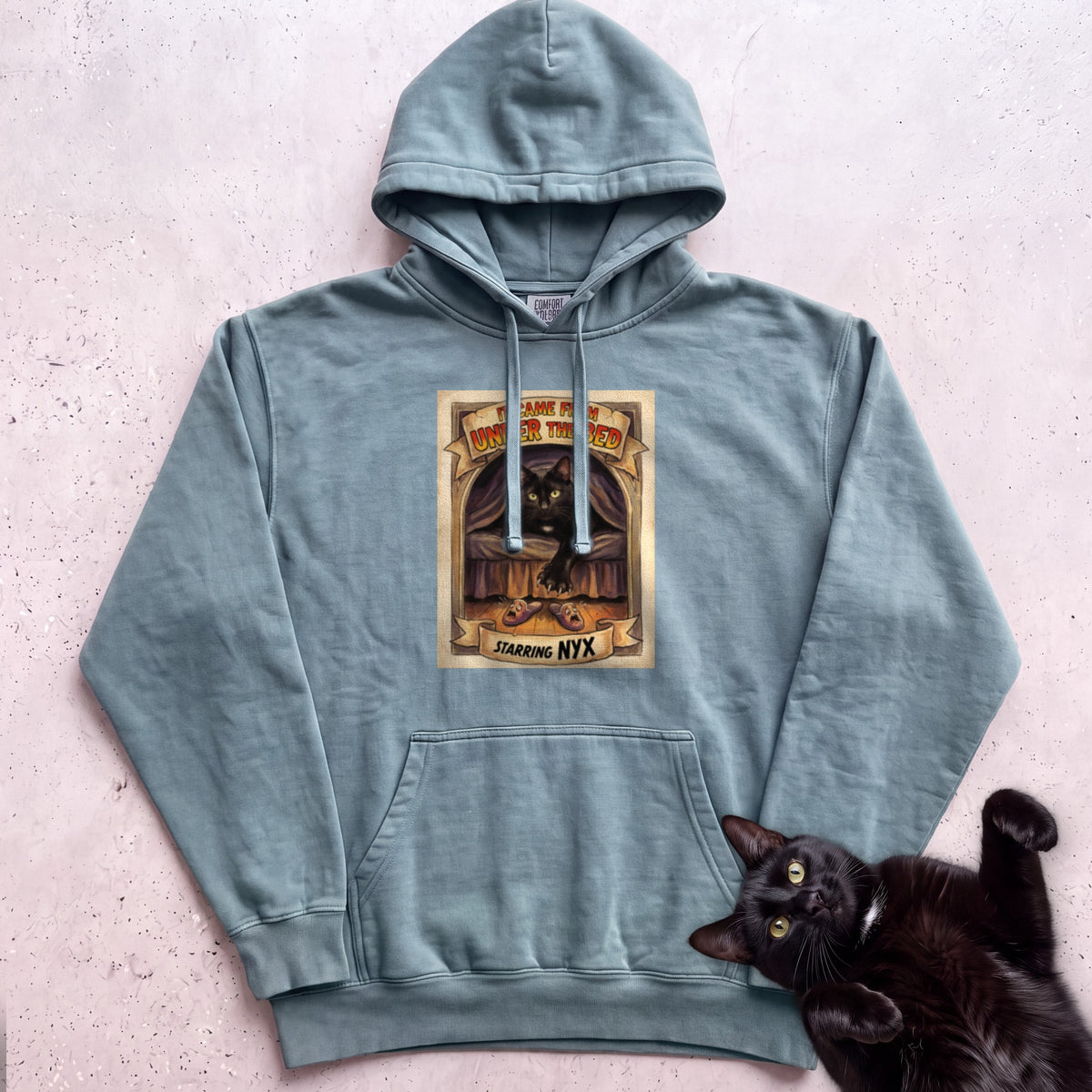 Personalized It Came From Under the Bed Cat Hoodie - Seafoam