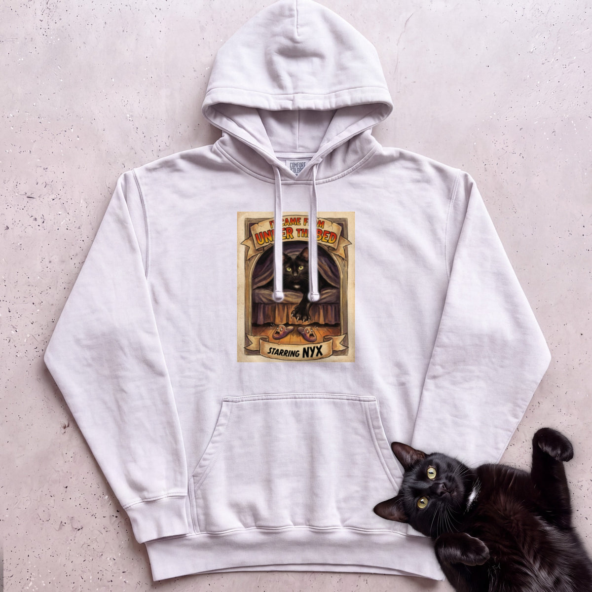 Personalized It Came From Under the Bed Cat Hoodie - White