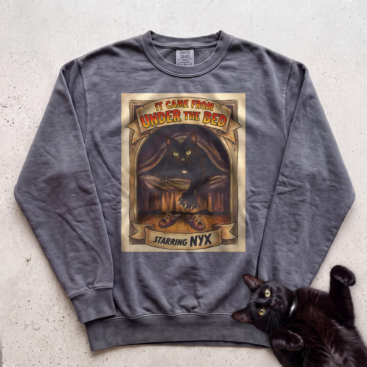 Personalized It Came From Under the Bed Cat Sweatshirt - Pepper