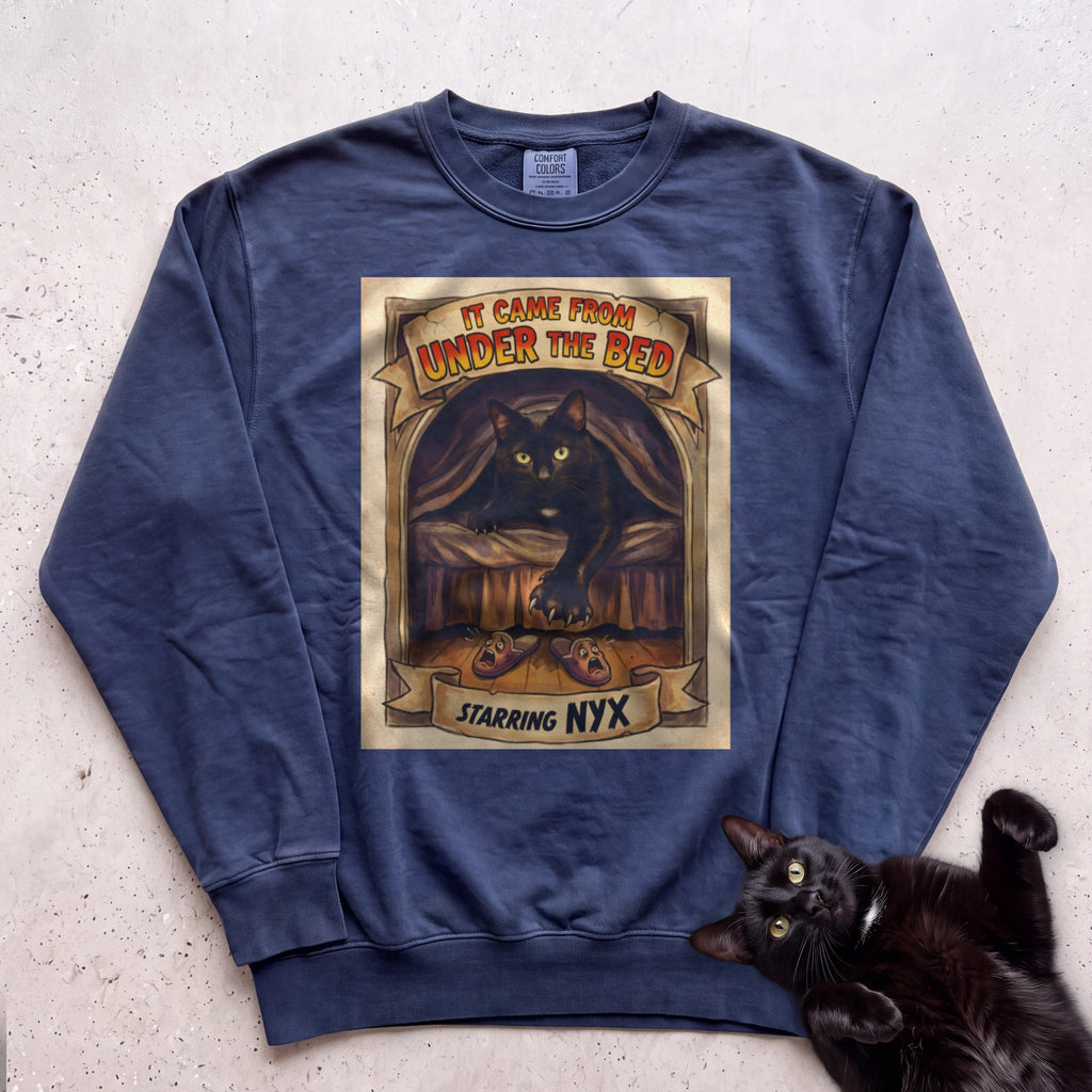 Personalized It Came From Under the Bed Cat Sweatshirt - True Navy