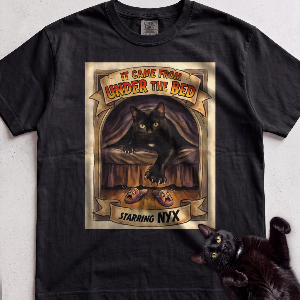 Personalized It Came From Under the Bed Cat T-Shirt - Black