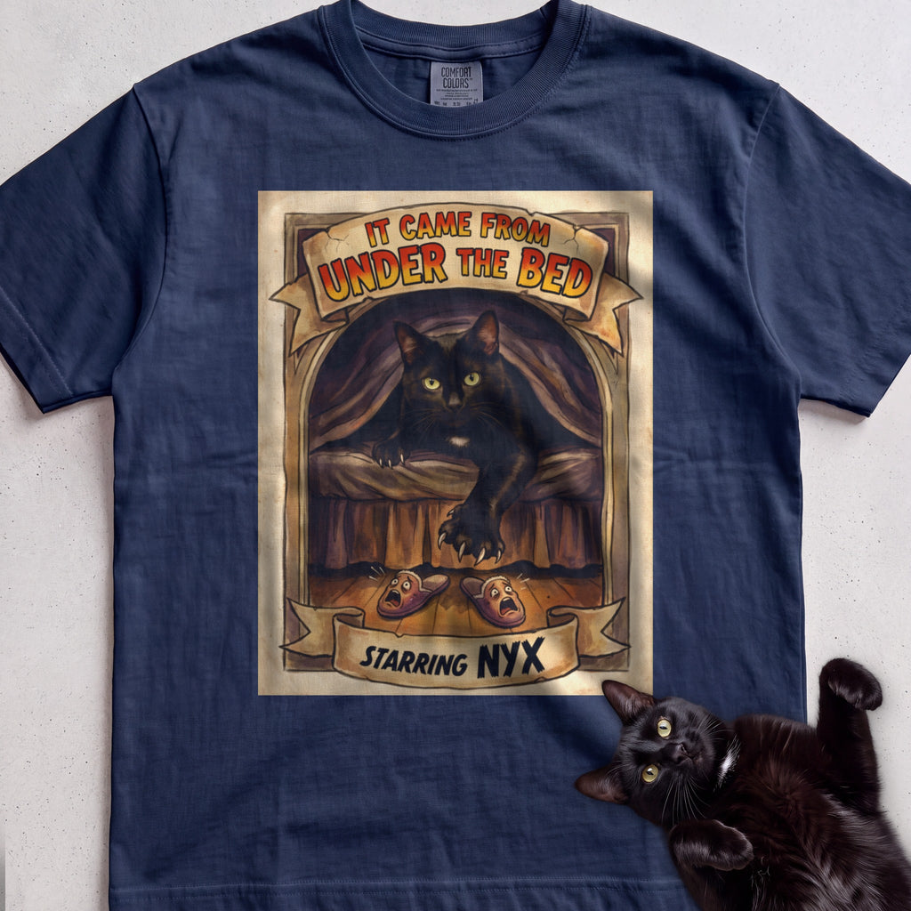 Personalized It Came From Under the Bed Cat T-Shirt - True Navy