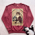 Personalized Japanese Style Design Cat Sweatshirt - Crimson
