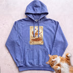 Personalized Leaf Pile Cat Hoodie - Flo Blue