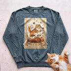 Personalized Leaf Pile Cat Sweatshirt - Blue Spruce