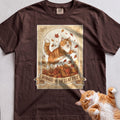Personalized Leaf Pile Cat T-Shirt - Espresso