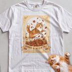 Personalized Leaf Pile Cat T-Shirt - White