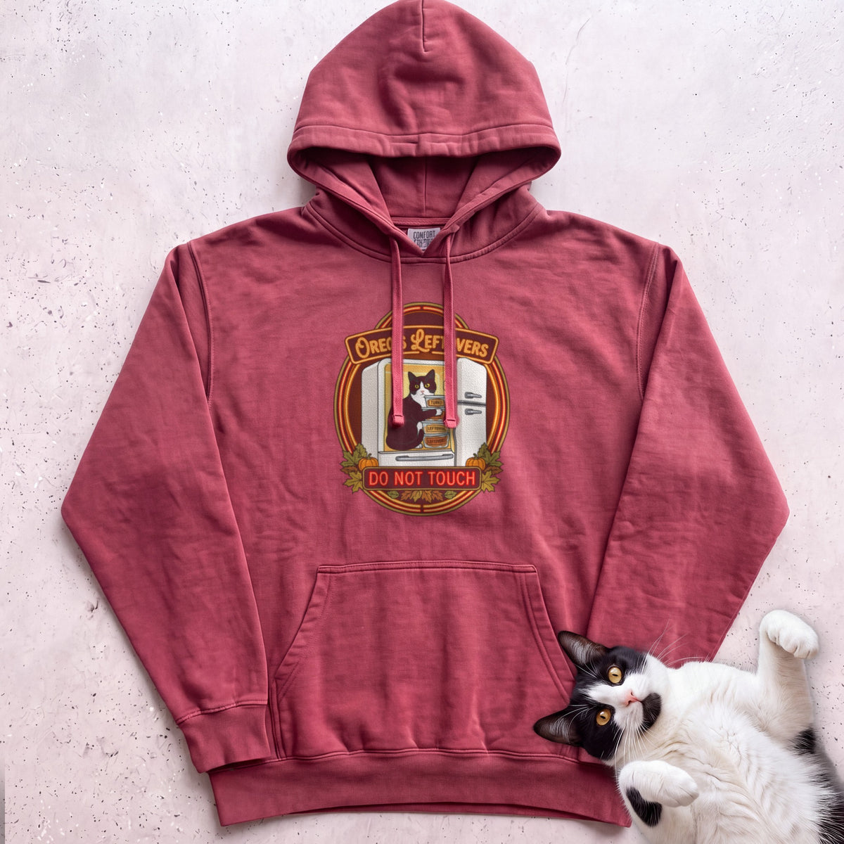 Personalized Leftovers Do Not Touch Cat Hoodie - Crimson