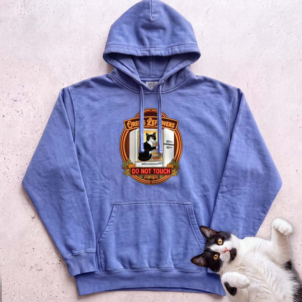 Personalized Leftovers Do Not Touch Cat Hoodie - Flo Blue