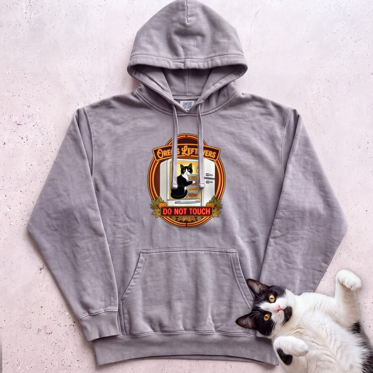 Personalized Leftovers Do Not Touch Cat Hoodie - Grey