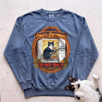 Personalized Leftovers Do Not Touch Cat Sweatshirt - Blue Jean