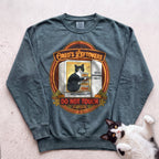 Personalized Leftovers Do Not Touch Cat Sweatshirt - Blue Spruce