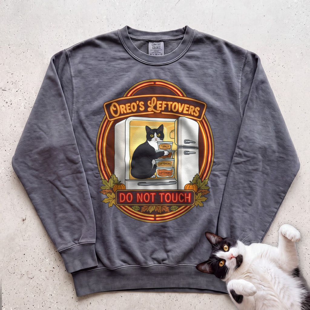 Personalized Leftovers Do Not Touch Cat Sweatshirt - Pepper