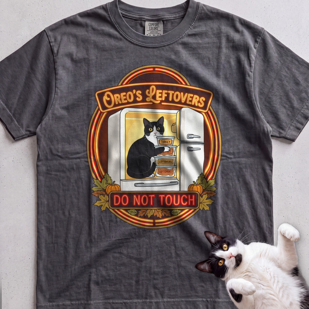 Personalized Leftovers Do Not Touch Cat T-Shirt - Pepper