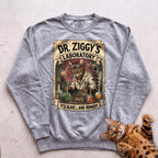 Personalized Mad Scientist Laboratory Cat Sweatshirt - Grey