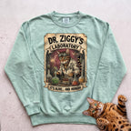 Personalized Mad Scientist Laboratory Cat Sweatshirt - Light Green