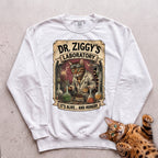 Personalized Mad Scientist Laboratory Cat Sweatshirt - White
