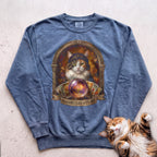 Personalized Madame Sees All Cat Sweatshirt - Blue Jean