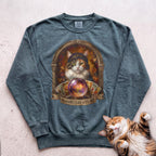 Personalized Madame Sees All Cat Sweatshirt - Blue Spruce