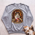 Personalized Madame Sees All Cat Sweatshirt - Grey