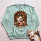 Personalized Madame Sees All Cat Sweatshirt - Light Green