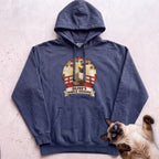 Personalized Maple Viewing Cat Hoodie - True Navy