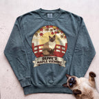 Personalized Maple Viewing Cat Sweatshirt - Blue Spruce