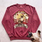 Personalized Maple Viewing Cat Sweatshirt - Crimson