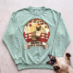 Personalized Maple Viewing Cat Sweatshirt - Light Green
