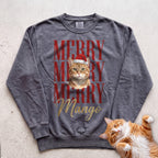 Personalized Merry Merry Merry Cat Sweatshirt - Pepper